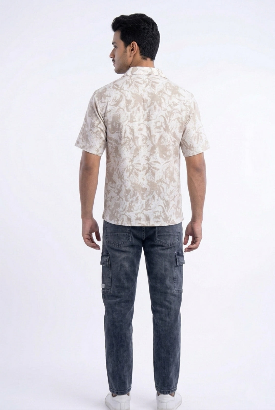 BEIGE ABSTRACT STATIC DRIP SHIRT
