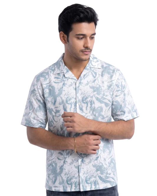 BLUE ABSTRACT STATIC DRIP SHIRT
