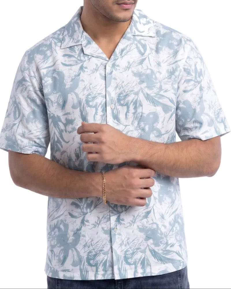 BLUE ABSTRACT STATIC DRIP SHIRT