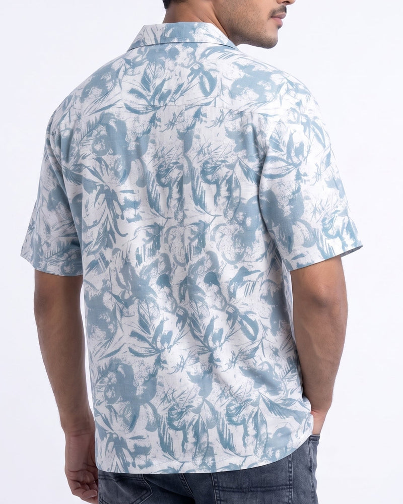BLUE ABSTRACT STATIC DRIP SHIRT