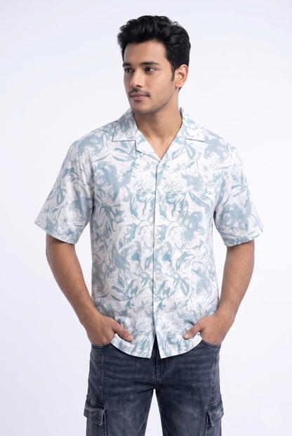 BLUE ABSTRACT STATIC DRIP SHIRT
