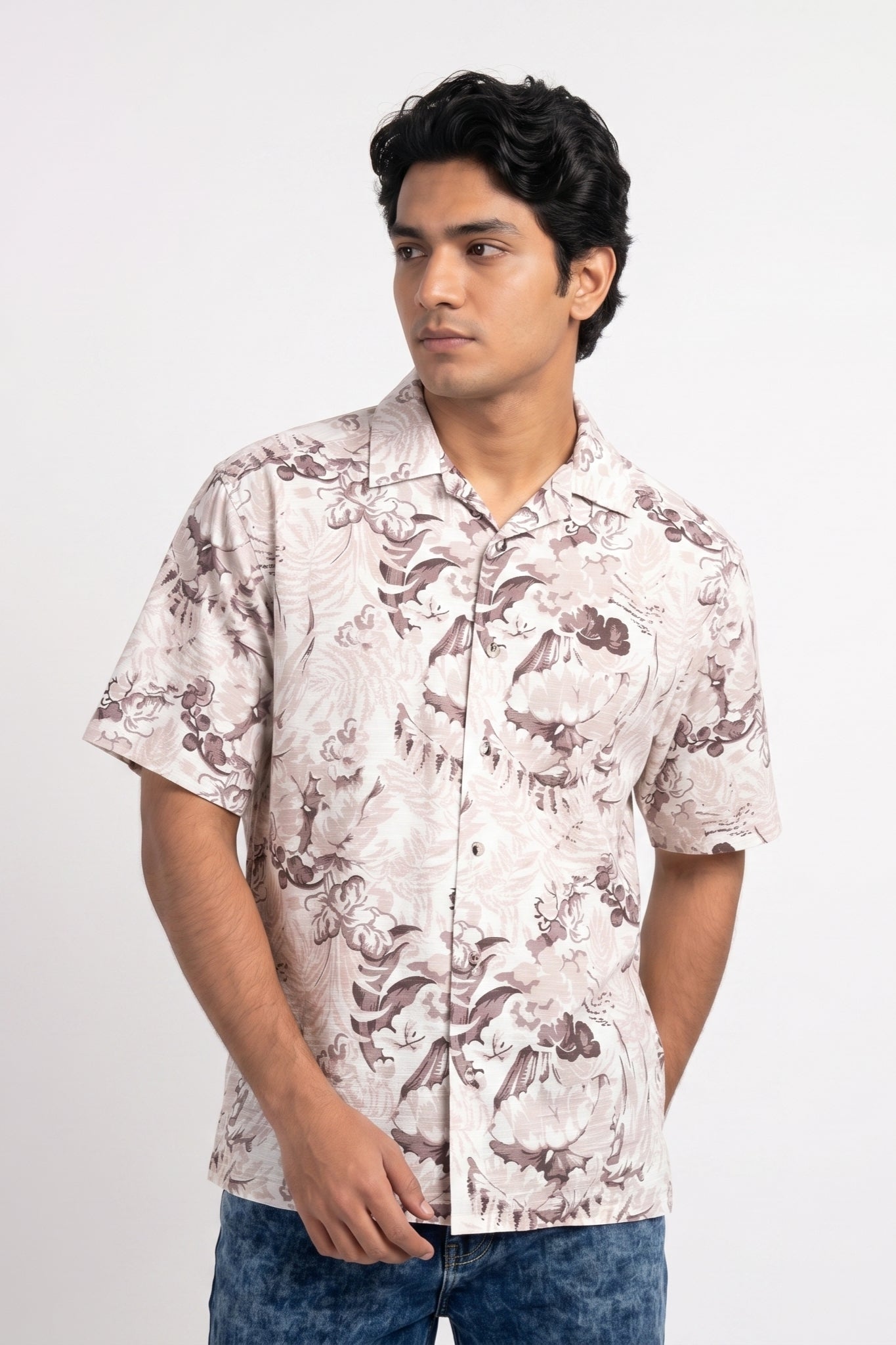 PASTEL BROWN ABSTRACT STATIC DRIP SHIRT