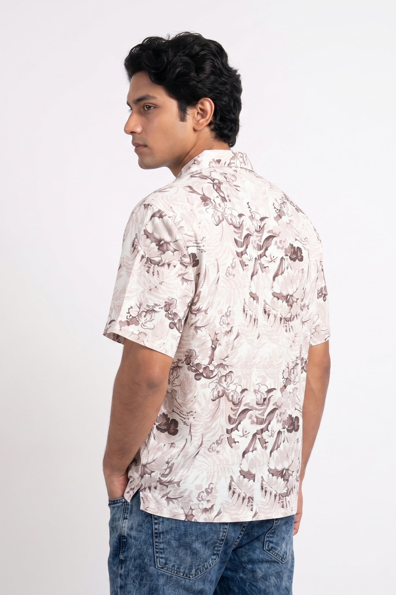 PASTEL BROWN ABSTRACT STATIC DRIP SHIRT