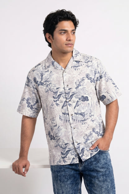 PASTEL BLUE ABSTRACT STATIC DRIP SHIRT