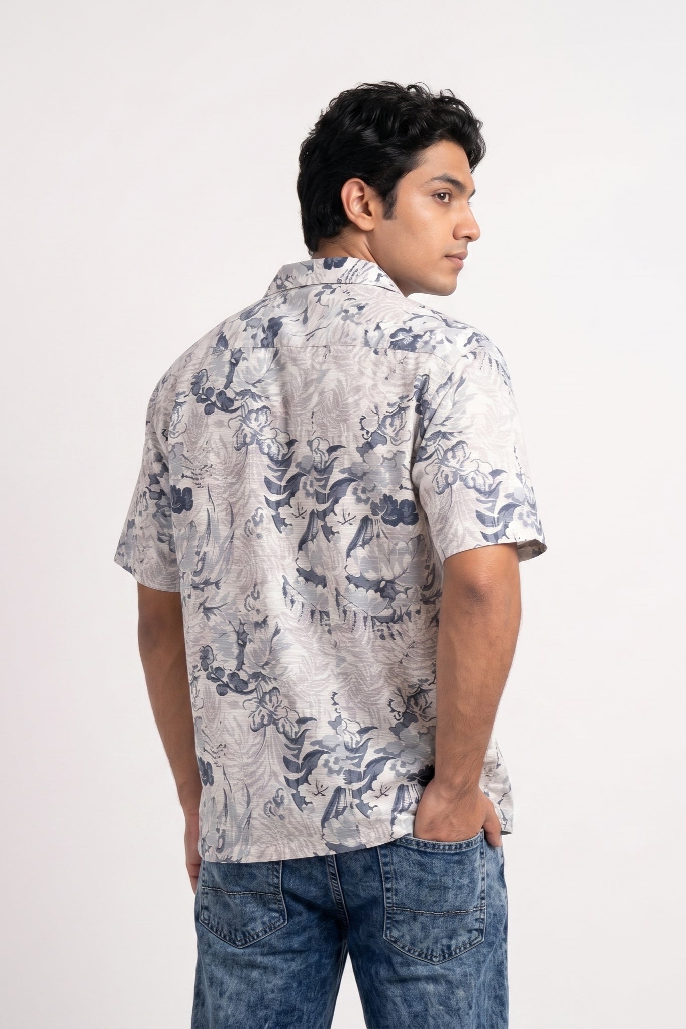 PASTEL BLUE ABSTRACT STATIC DRIP SHIRT