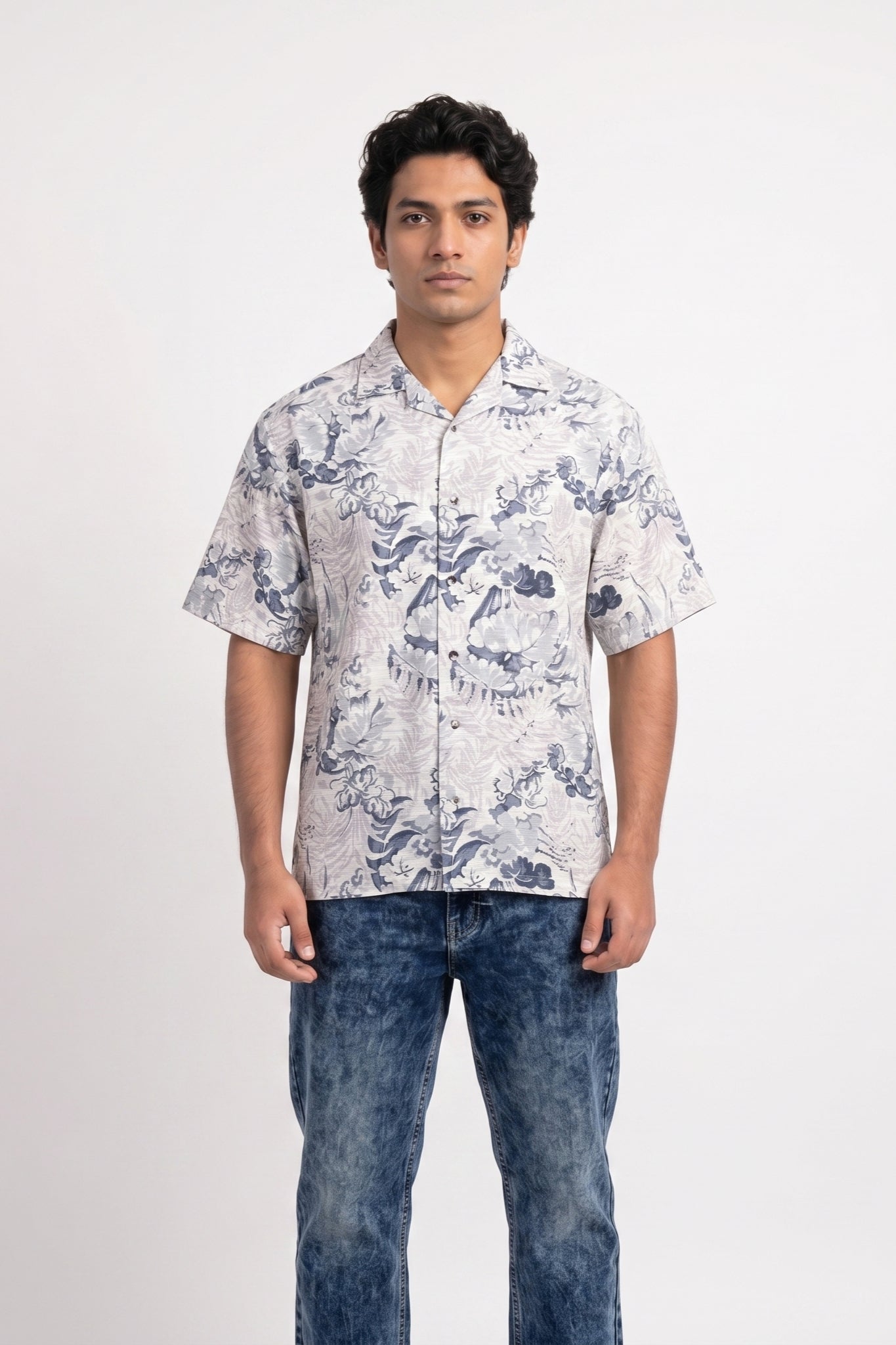 PASTEL BLUE ABSTRACT STATIC DRIP SHIRT