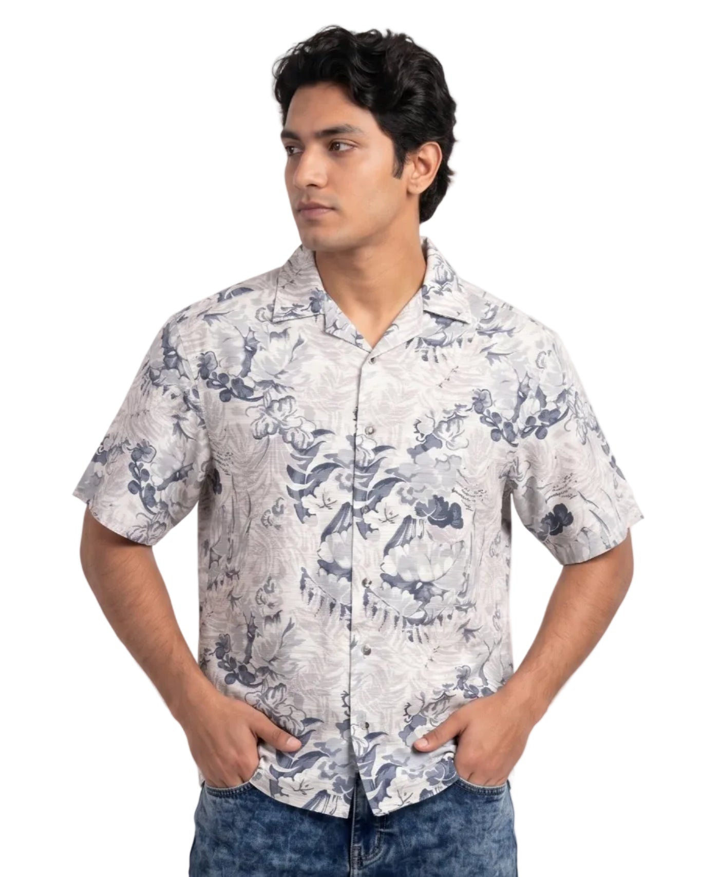 PASTEL BLUE ABSTRACT STATIC DRIP SHIRT