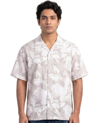 PASTEL GRAY STATIC DRIP LEAVES SHIRT