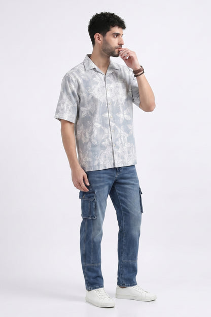 BLUE JASMIN STATIC DRIP SHIRT