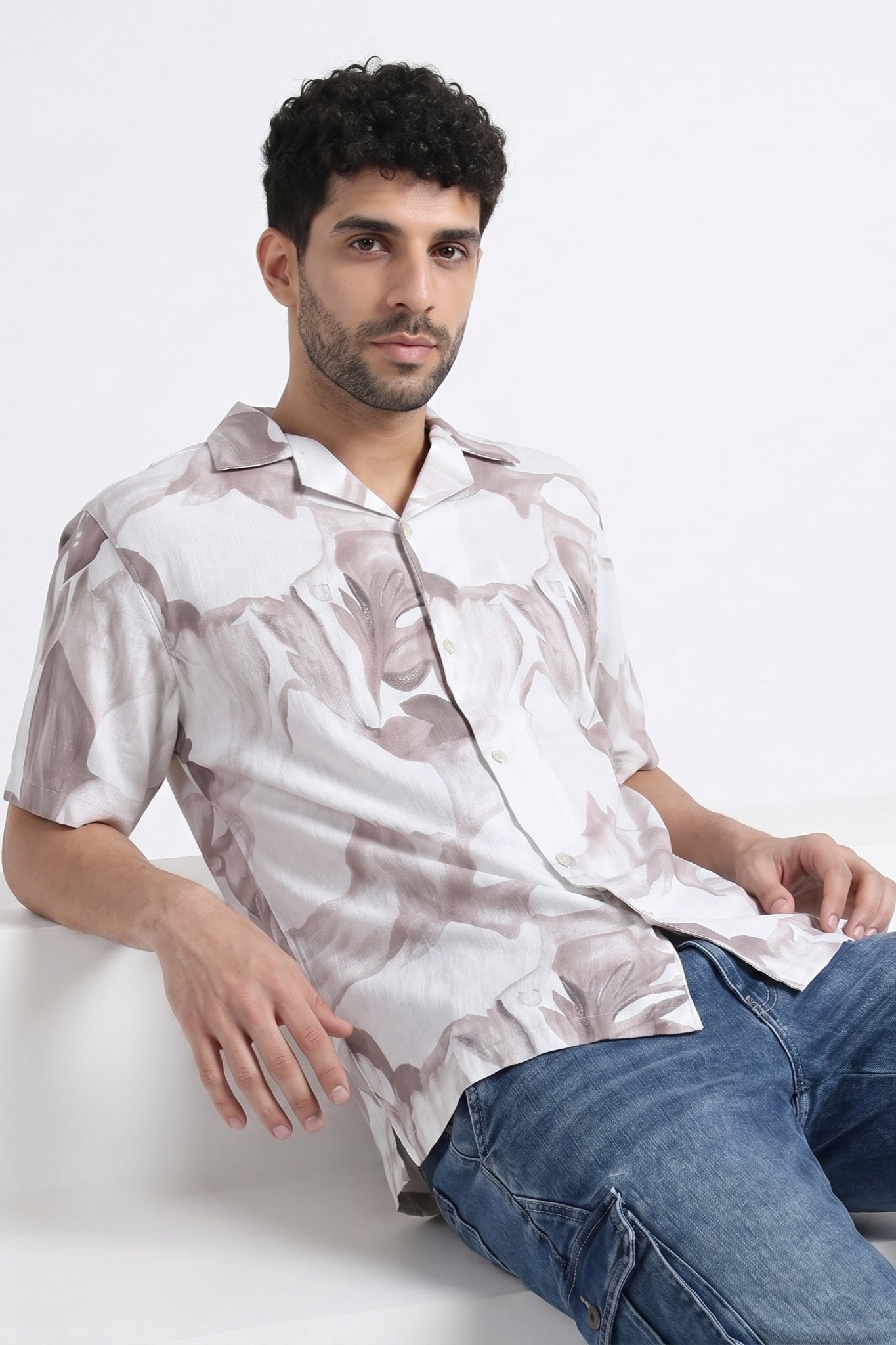BROWN SOFT STATIC DRIP SHIRT