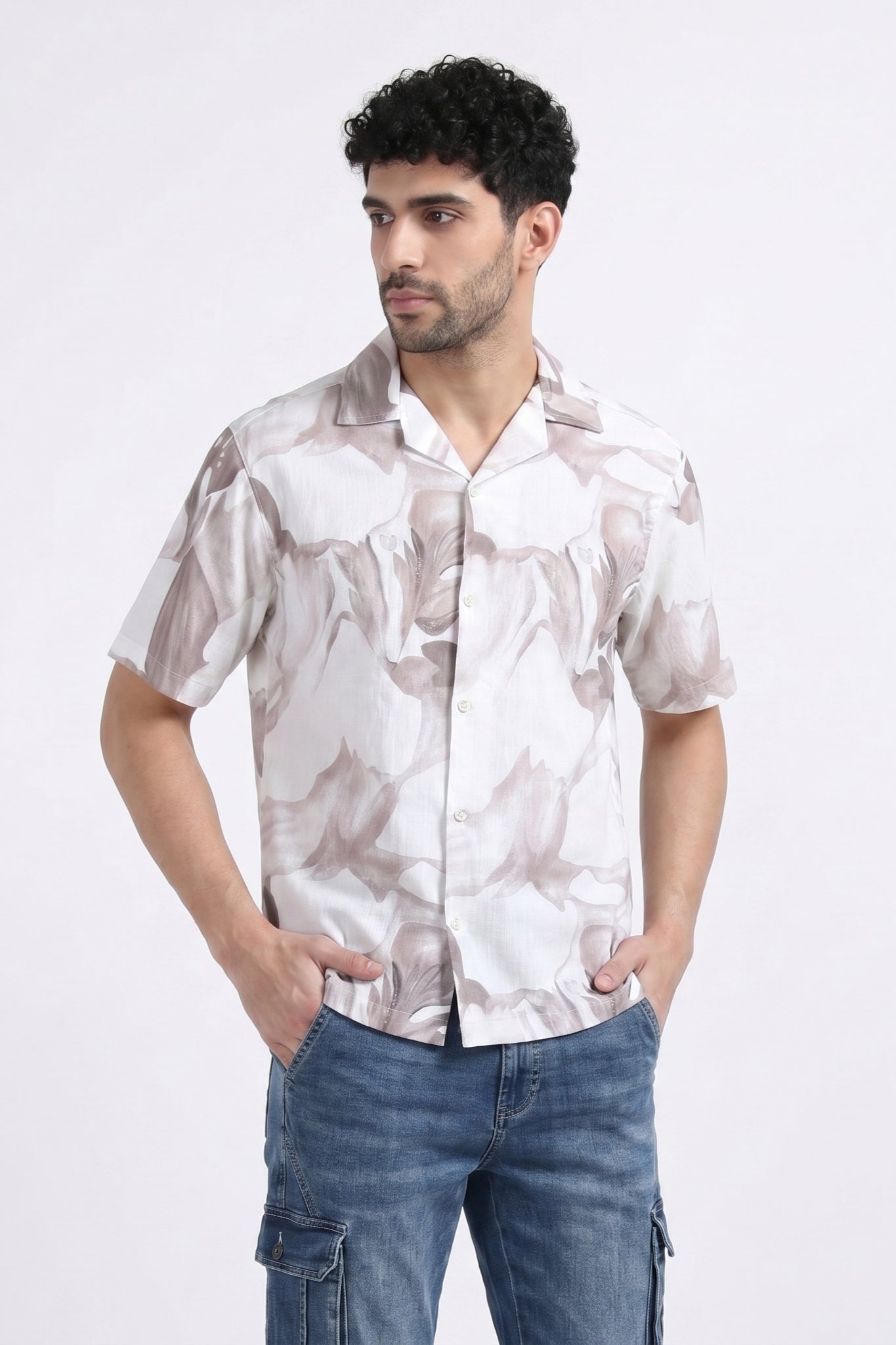BROWN SOFT STATIC DRIP SHIRT