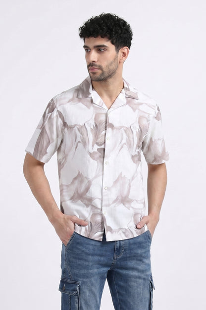 BROWN SOFT STATIC DRIP SHIRT