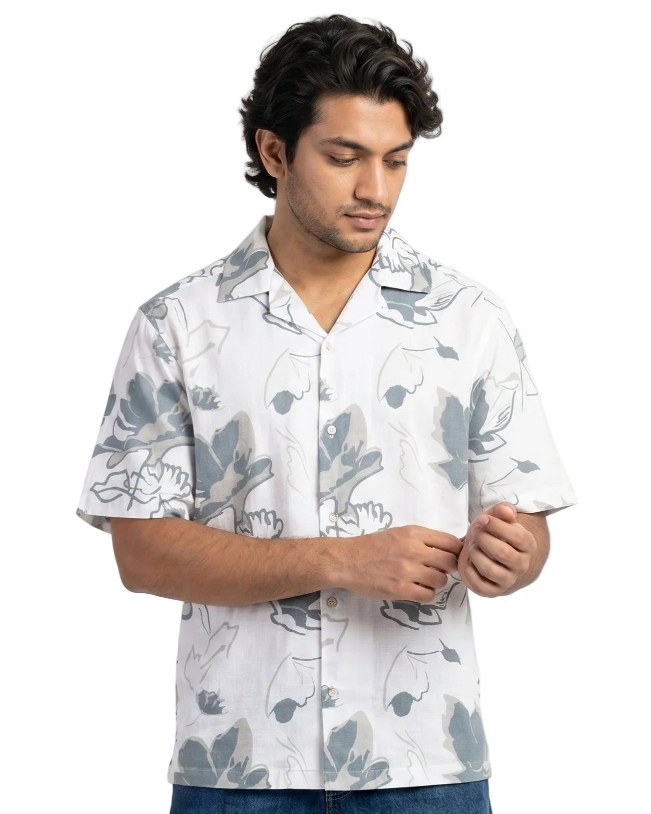BLUE FLOWER STATIC DRIP SHIRT