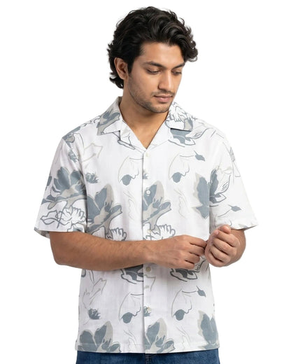BLUE FLOWER STATIC DRIP SHIRT