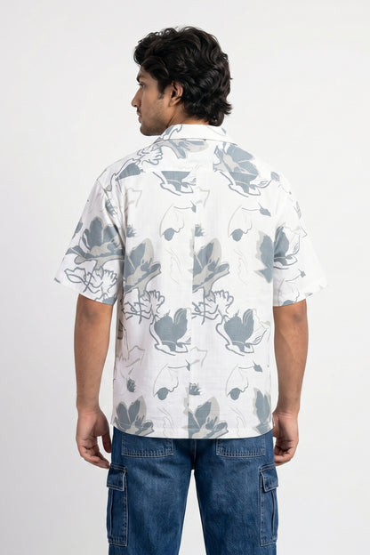 BLUE FLOWER STATIC DRIP SHIRT