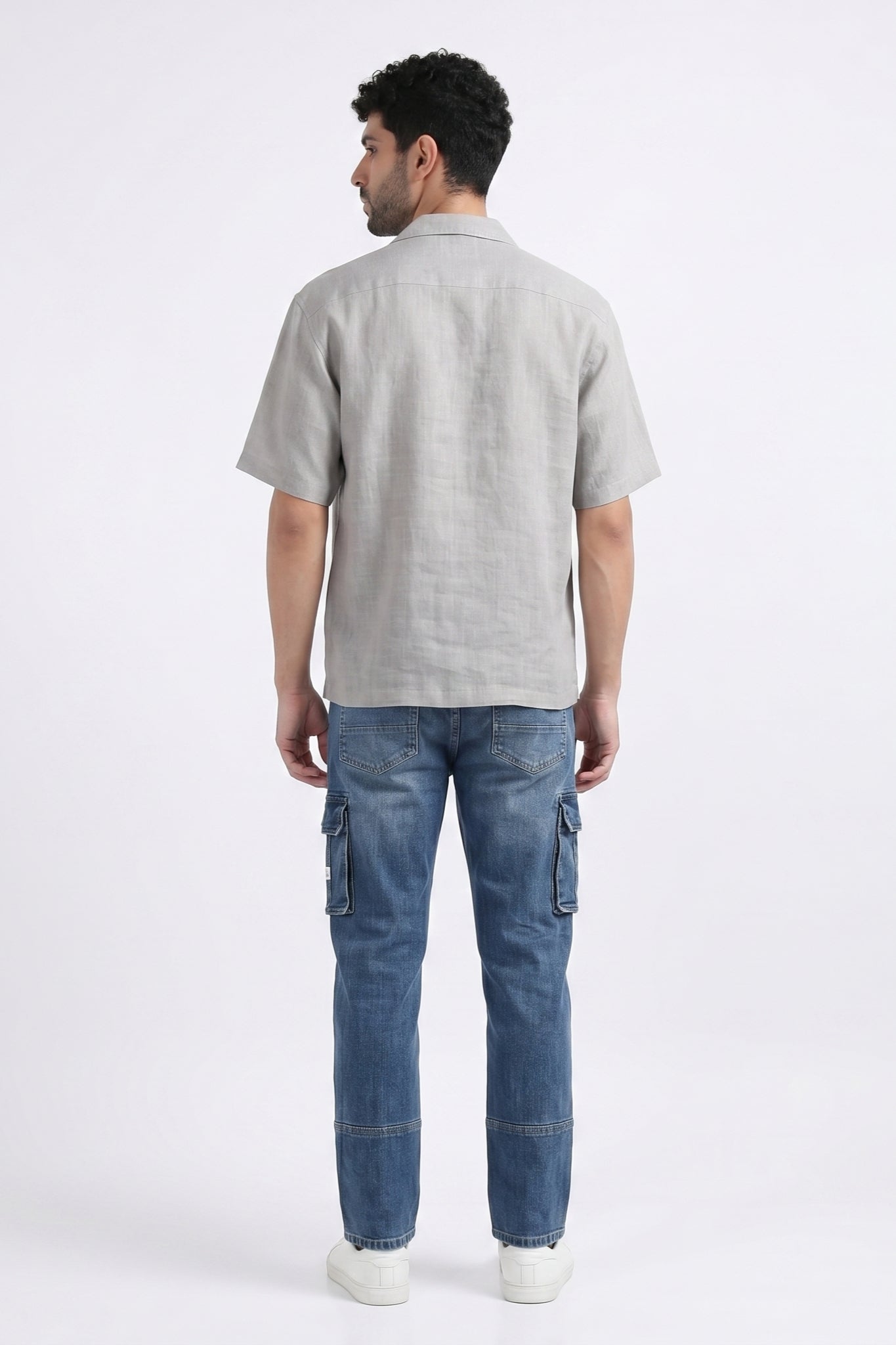 GRAY OFF BEAT LUXE LINEN SHIRT