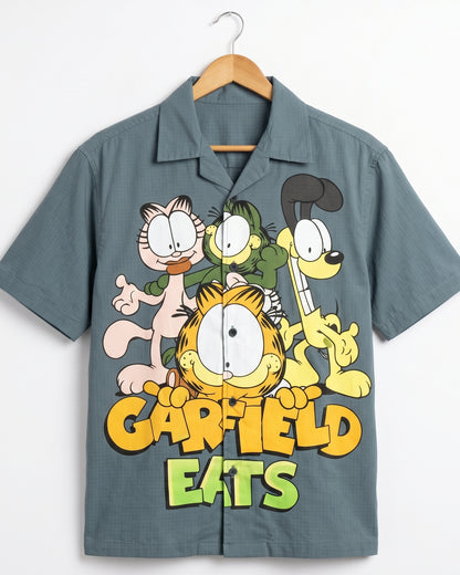 SEA GREEN GARFIELD DRIP SHIRT - Chicaura All About Him