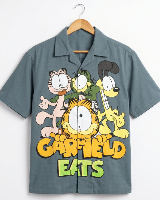 SEA GREEN GARFIELD DRIP SHIRT - Chicaura All About Him