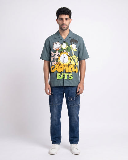 SEA GREEN GARFIELD DRIP SHIRT - Chicaura All About Him