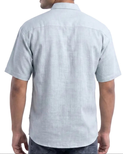 SKY BLUE WOW CORE LINEN SHIRT - Chicaura All About Him