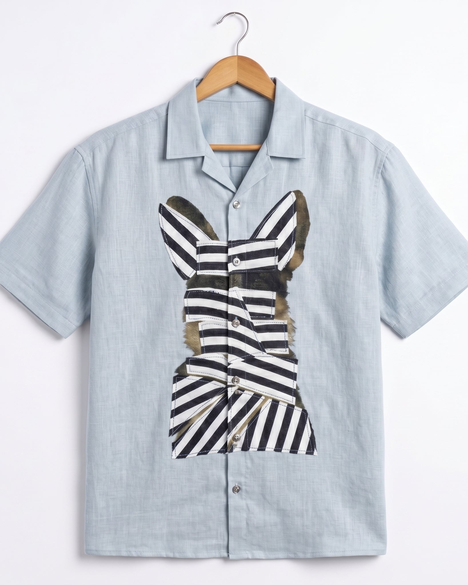 SKY BLUE WOW CORE LINEN SHIRT - Chicaura All About Him
