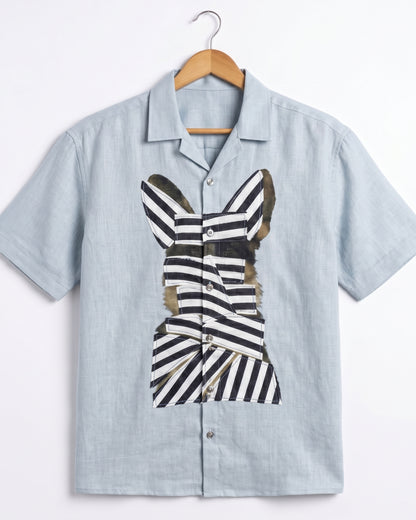 SKY BLUE WOW CORE LINEN SHIRT - Chicaura All About Him