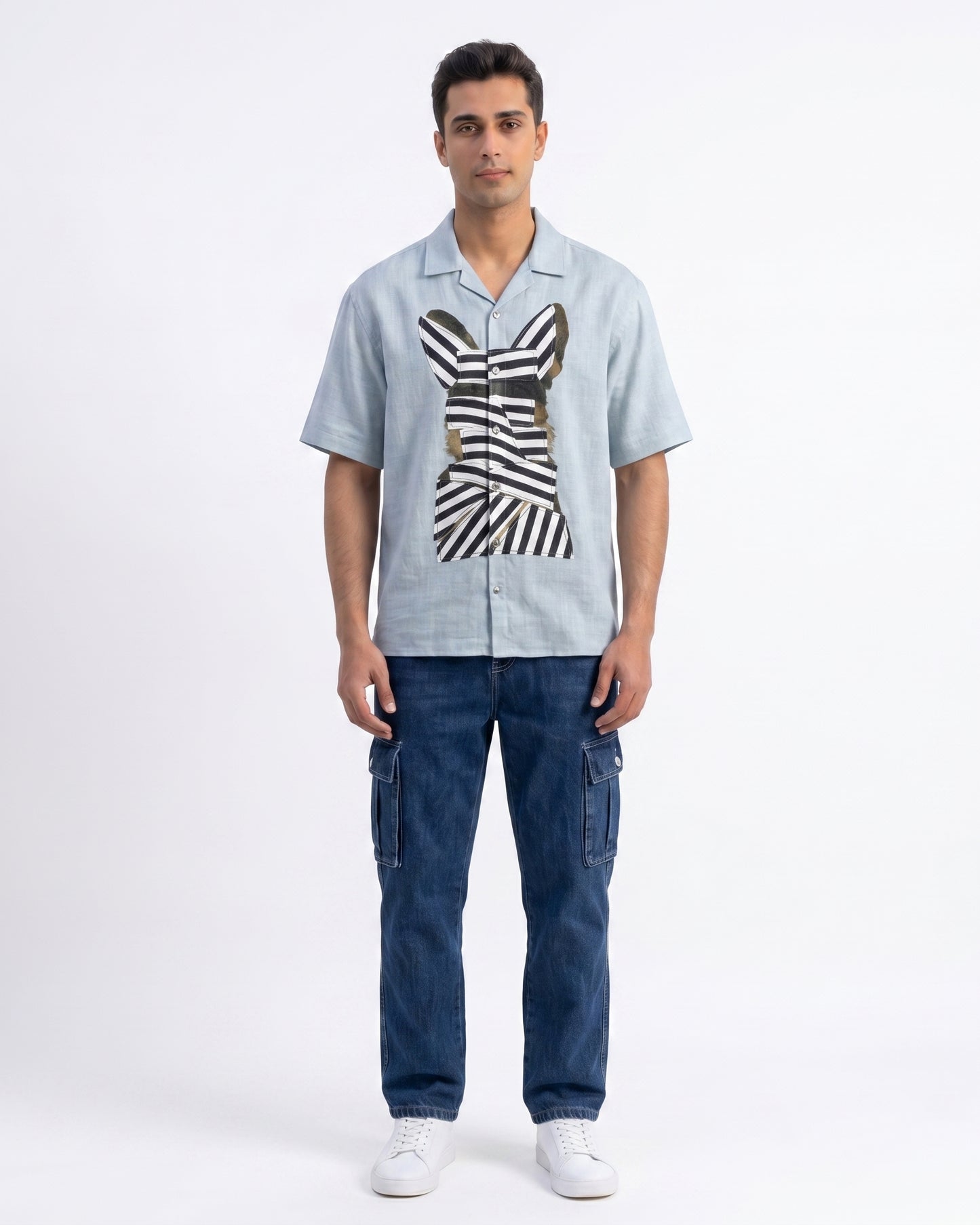 SKY BLUE WOW CORE LINEN SHIRT - Chicaura All About Him