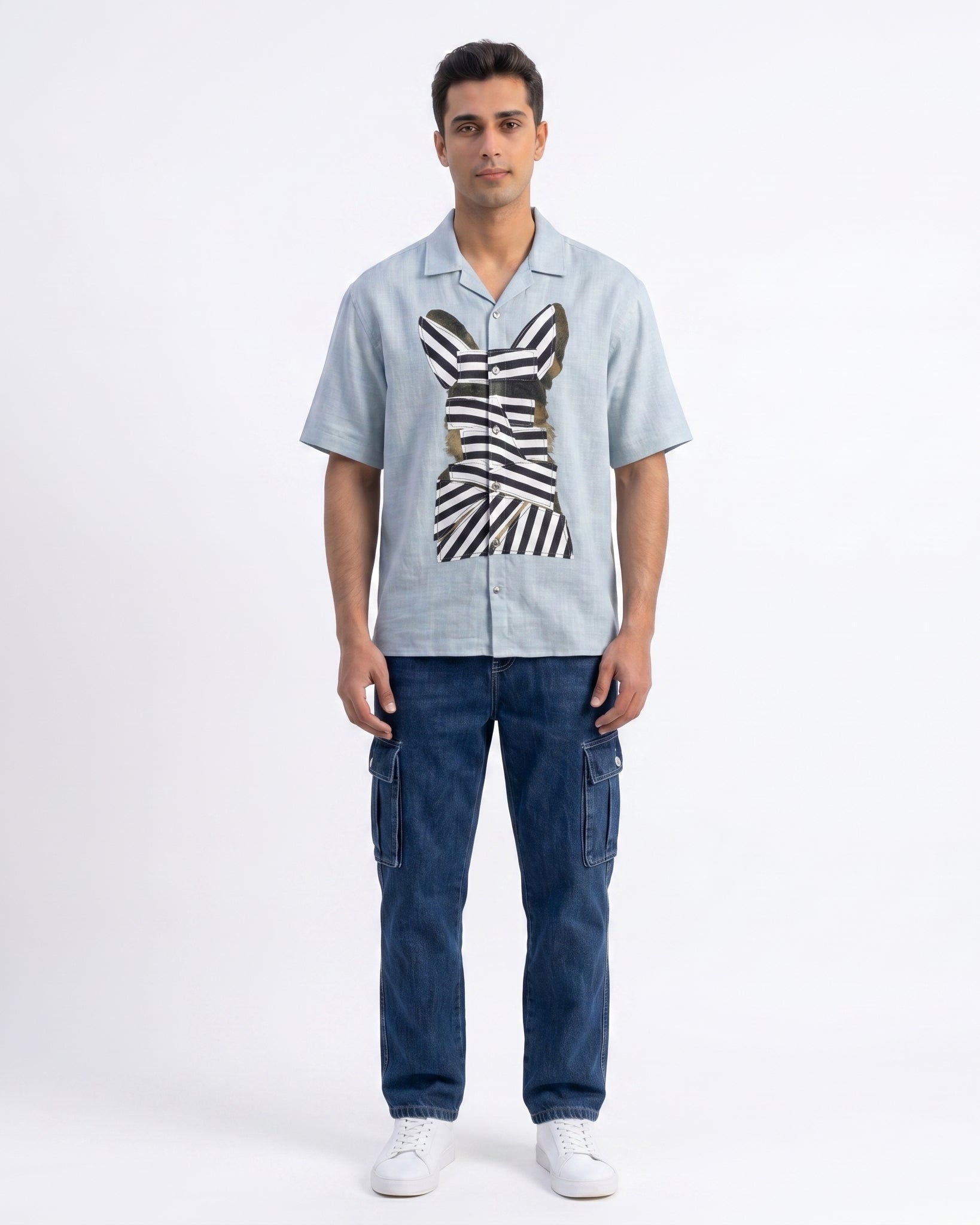 SKY BLUE WOW CORE LINEN SHIRT - Chicaura All About Him