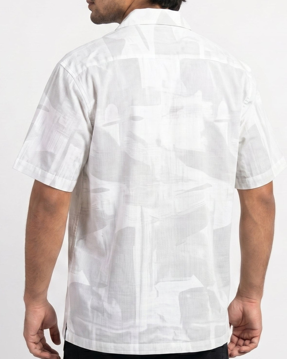WHITE ABSTRACT STATIC DRIP SHIRT