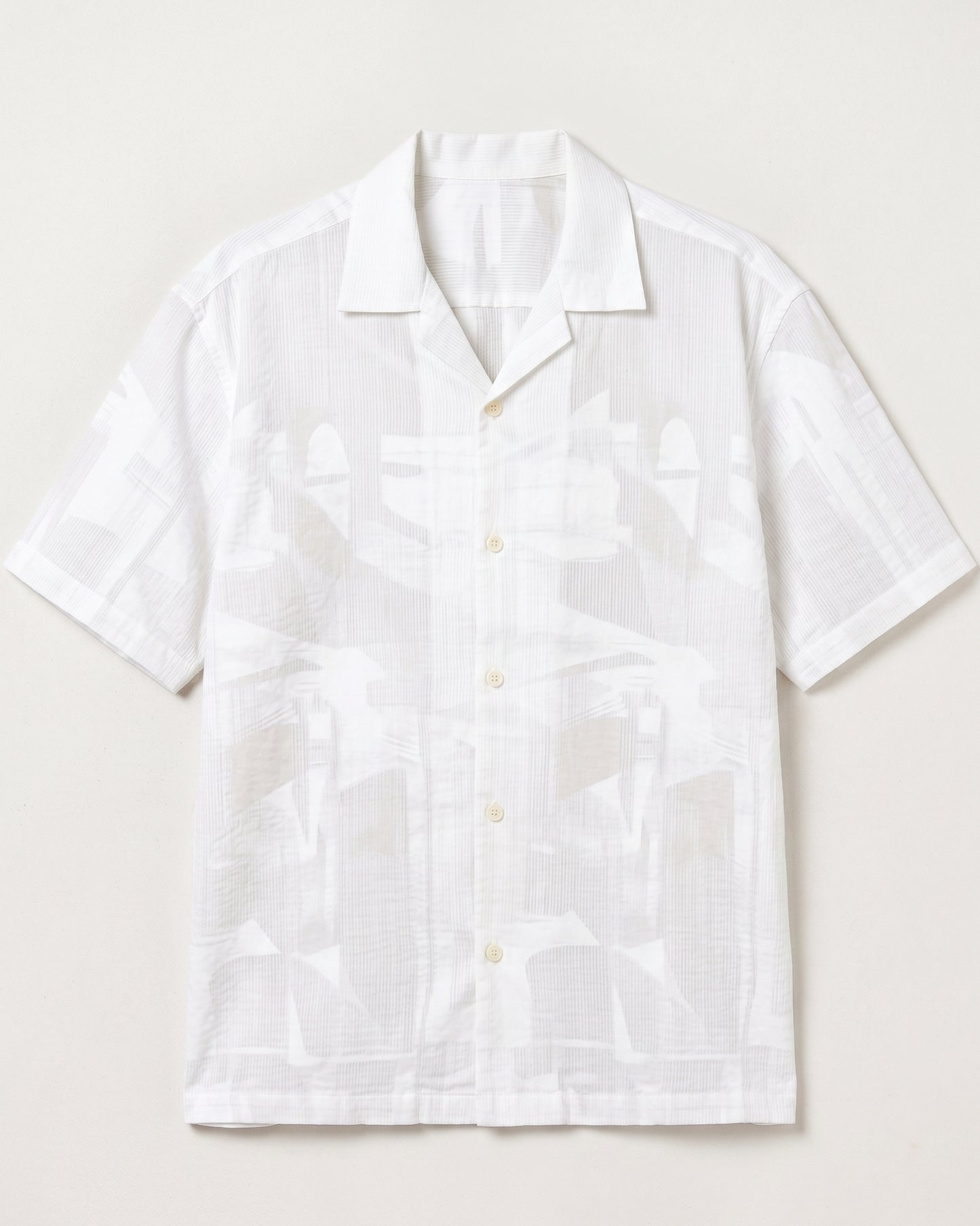 WHITE ABSTRACT STATIC DRIP SHIRT