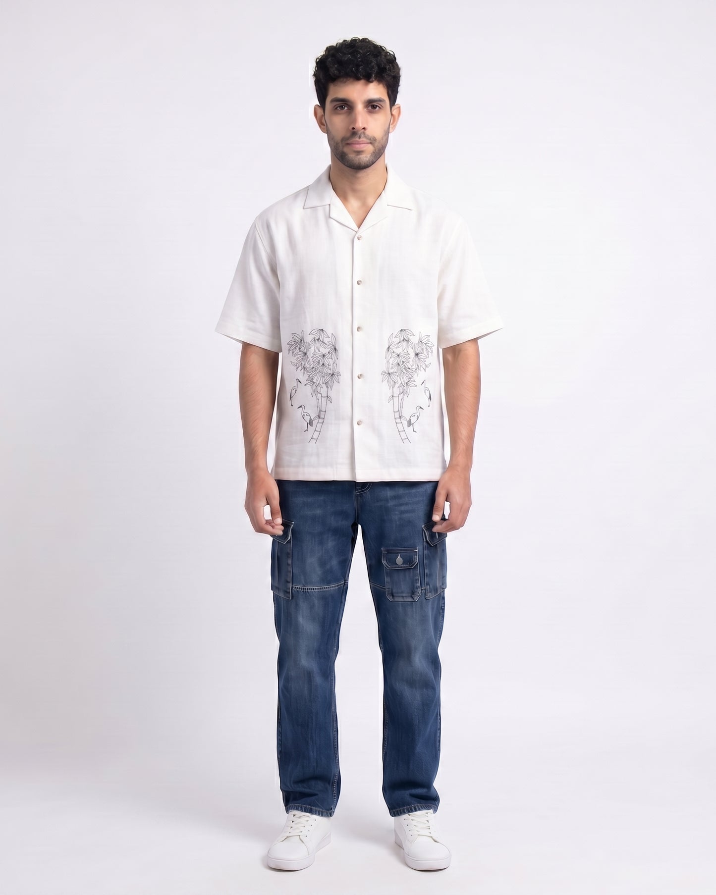WHITE OFF BEAT LUXE LINEN SHIRT - Chicaura All About Him