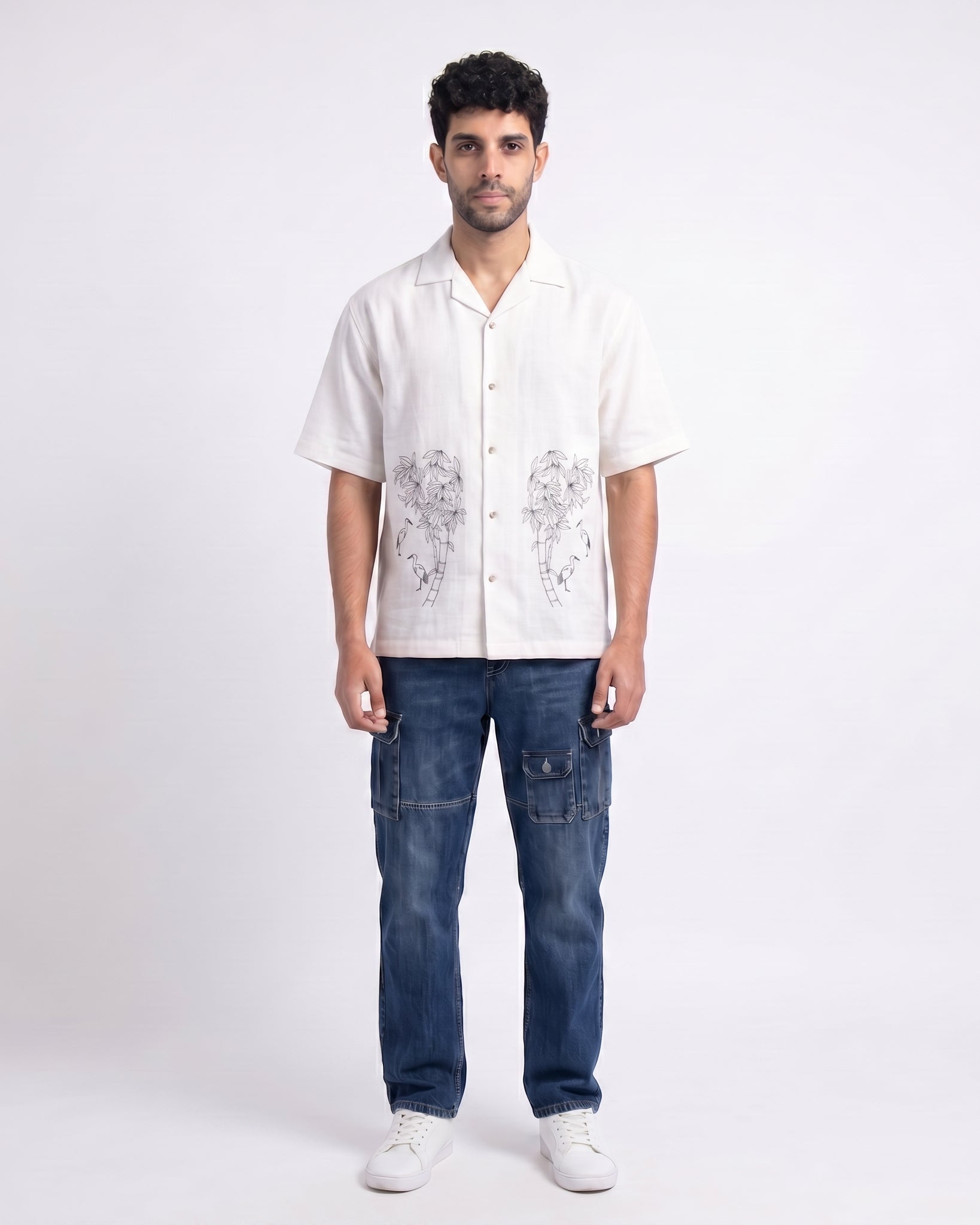 WHITE OFF BEAT LUXE LINEN SHIRT - Chicaura All About Him