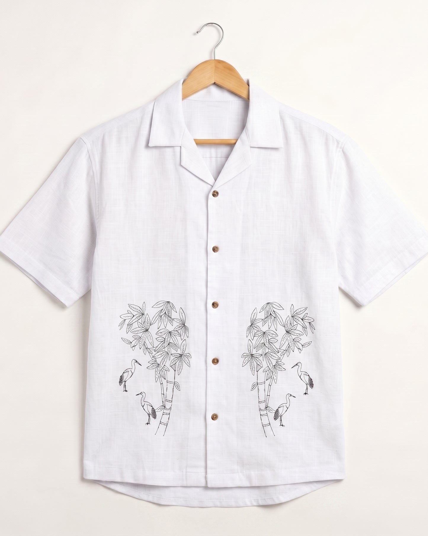 WHITE OFF BEAT LUXE LINEN SHIRT - Chicaura All About Him