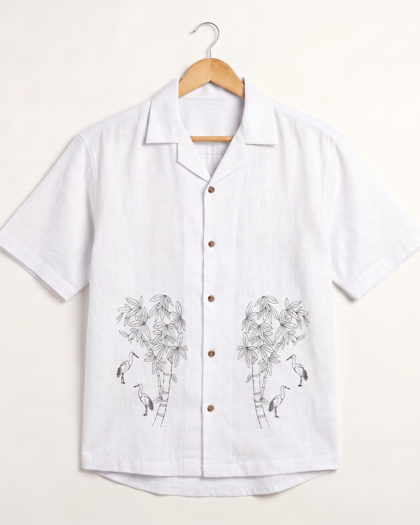 WHITE OFF BEAT LUXE LINEN SHIRT - Chicaura All About Him