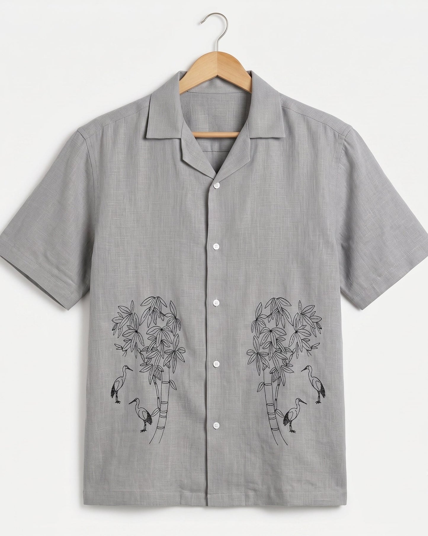 GRAY OFF BEAT LUXE LINEN SHIRT